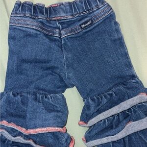 Blue Ruffled Denim Pants